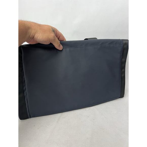 Versace Parfums Duffle dark blue Backpack faux leather gym Weekender travel Bag - Picture 5 of 7